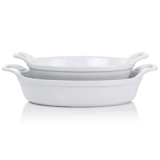 Martha Stewart White Oval Stoneware Baker Set